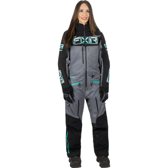 Maverick F.A.S.T Insulated Women’s Monosuit in Black/Md Grey Heather/Mint Fade