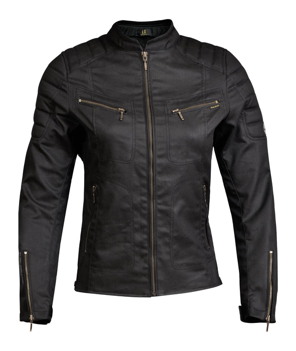 HELGRADE MONROE WOMEN'S WAXED JACKET in Black