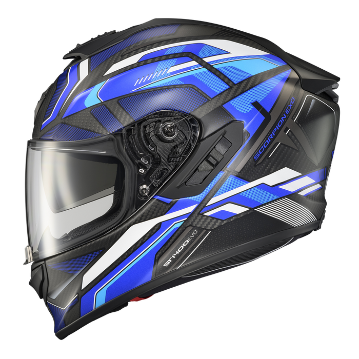 Scorpion EXO-ST14000 Evo Carbon Hex Helmet in Matte Blue