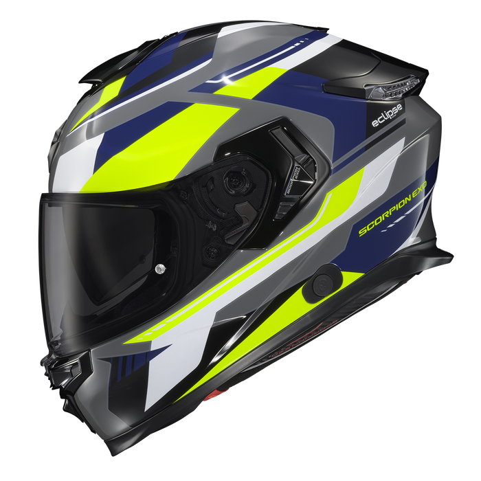 Scorpion Eclipse Lunar Helmet 2025 in Grey/Yellow/Blue