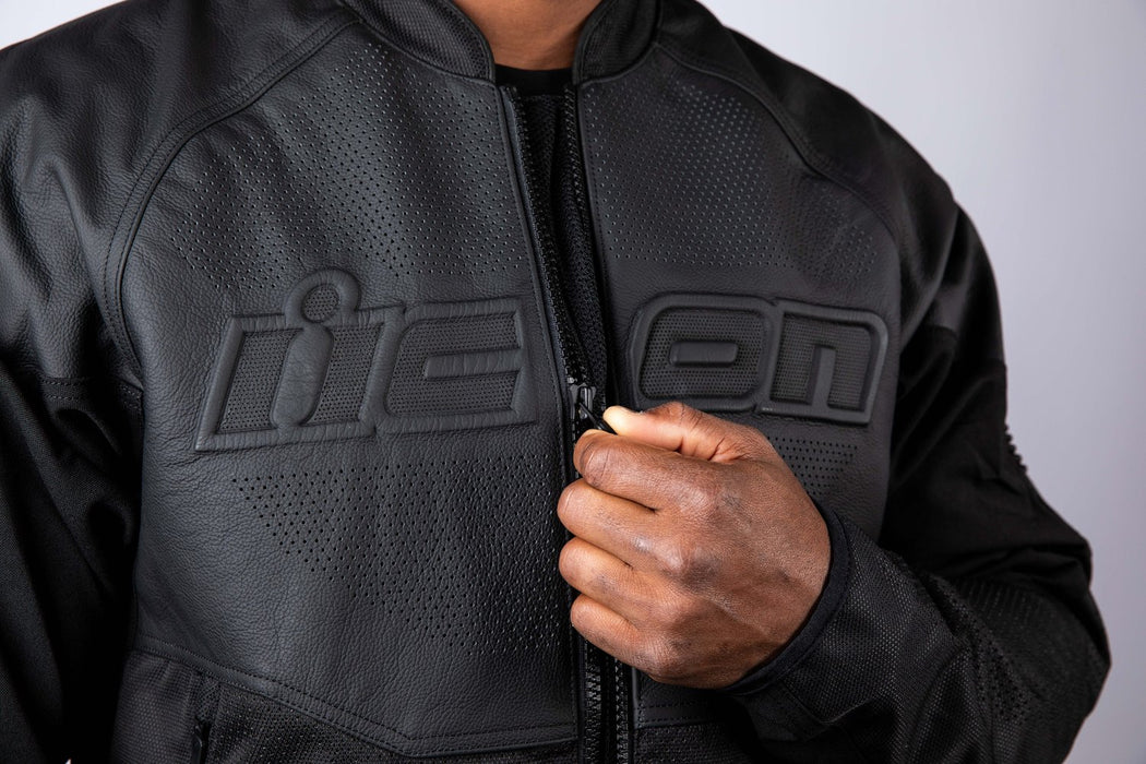 ICON  MEN’S OVERLORD3™ LEATHER JACKETS 2025 in Black