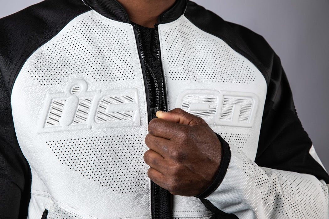 ICON  MEN’S OVERLORD3™ LEATHER JACKETS 2025 in White