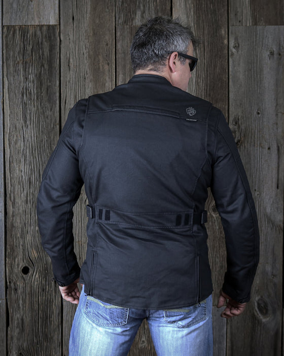 HELGRADE PENN WATER RESISTANT WAXED JACKET in Black