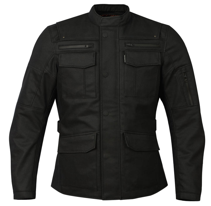 HELGRADE PENN WATER RESISTANT WAXED JACKET in Black