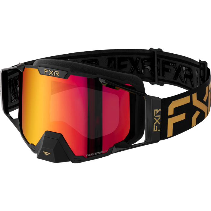 FXR Pilot LE Goggles in  Gold - Bronze Hidef Lens + Inferno Finish
