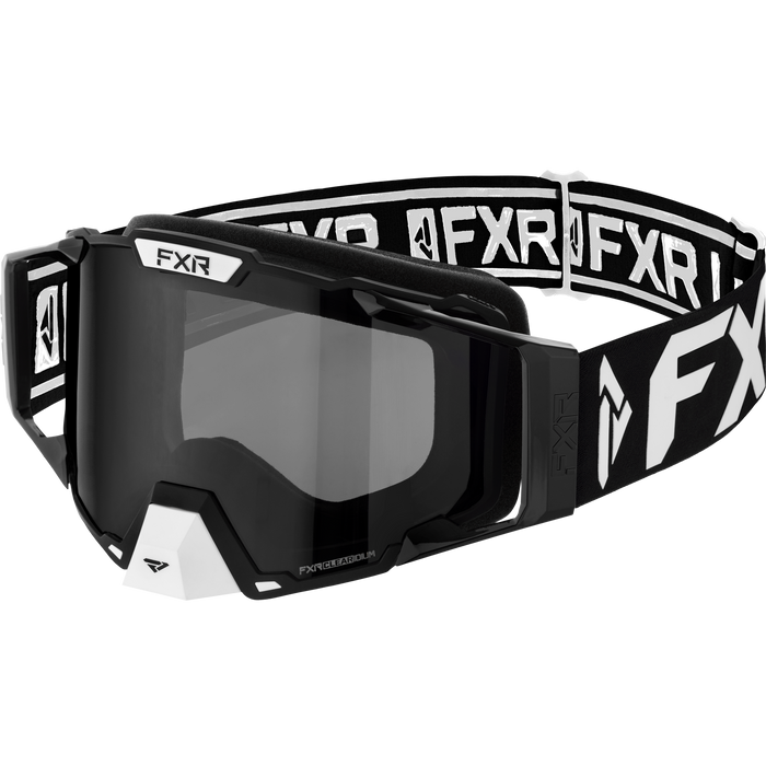FXR Pilot Goggles in Black/White - Smoke Lens - Bronze Hidef Lens + Inferno Finish
