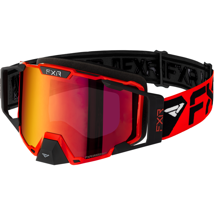 FXR Pilot Goggles in Red - Bronze Hidef Lens + Inferno Finish