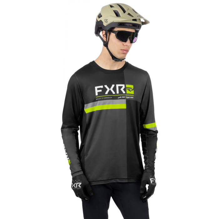 FXR Proflex UPF Longsleeve Jersey in Black/HiVis