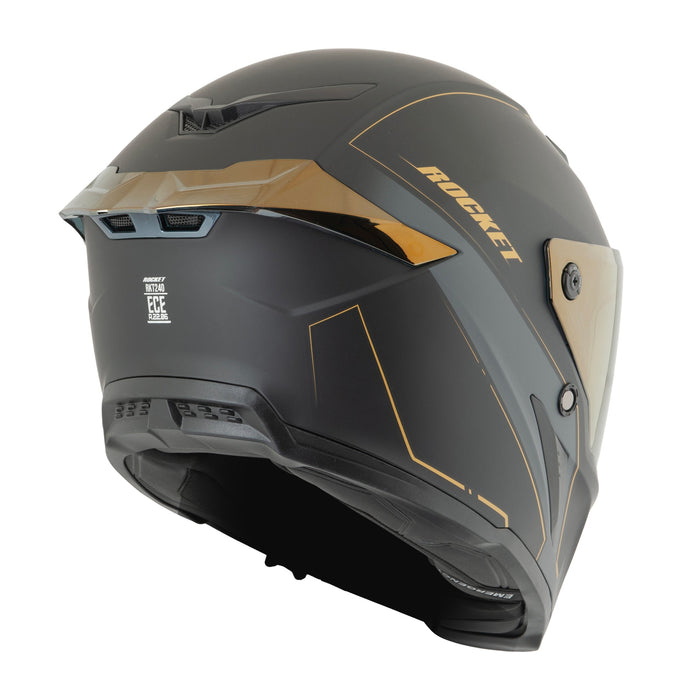 JOE ROCKET RKT 240-SERIES SOLAR FLARE HELMET 2025 in Solar Flare - Matte Black/Gold