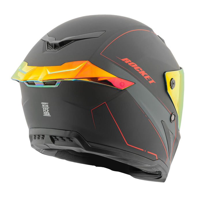JOE ROCKET RKT 240-SERIES SOLAR FLARE HELMET 2025 in Solar Flare - Matte Black/Red