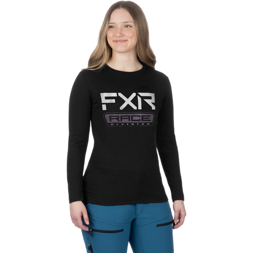 FXR Race Div Premium Women's Longsleeve in Black/Muted Grape