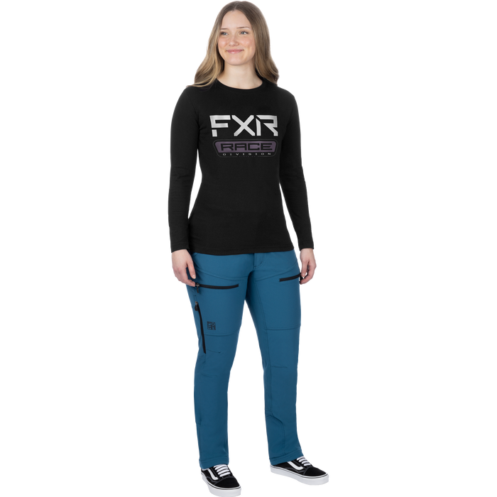 FXR Race Div Premium Women's Longsleeve in Black/Muted Grape