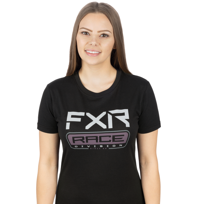 FXR Race Div Premium Women's T-shirt in Black/Muted Grape