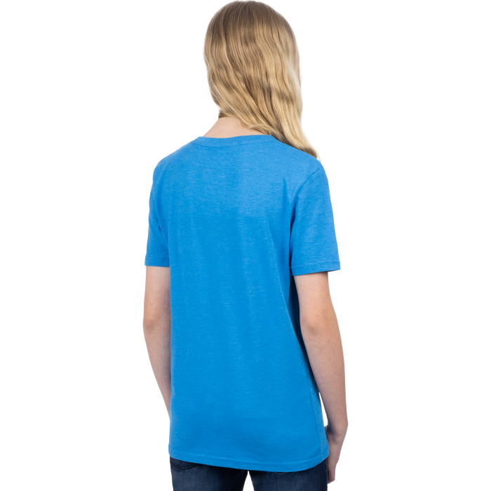 FXR Race Div Premium Youth T-shirt in Blue Heather/Black