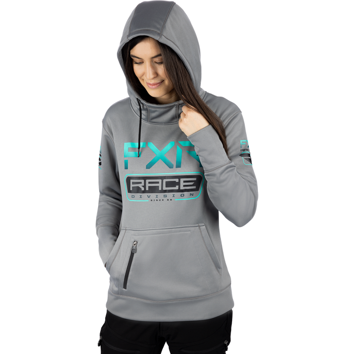 FXR Race Division Tech Pullover Women's Hoodie in Grey/Mint