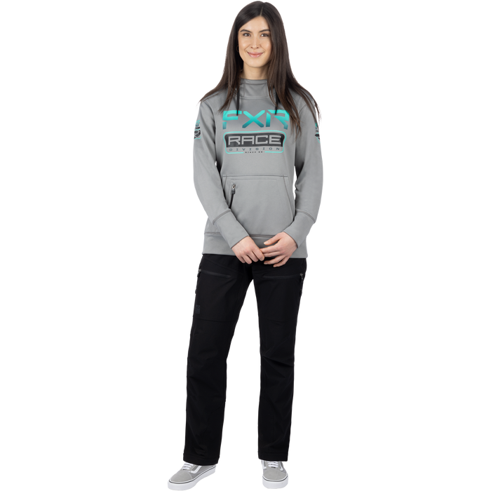 FXR Race Division Tech Pullover Women's Hoodie in Grey/Mint