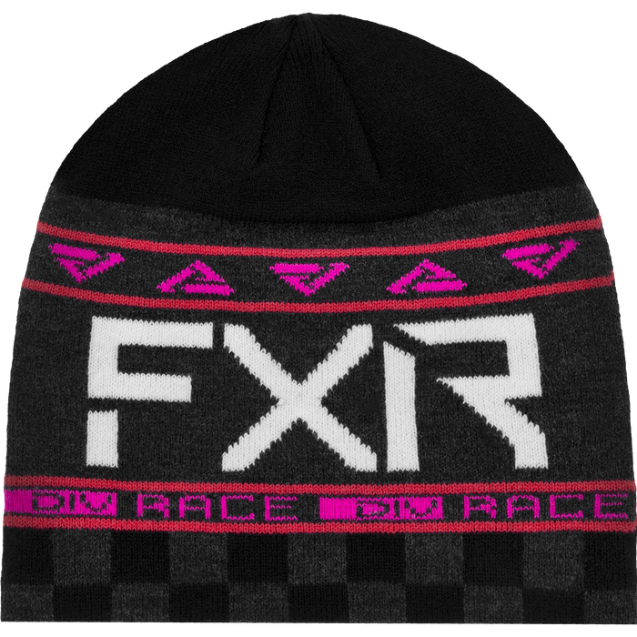 FXR Race Division Beanie in Black/Electric Pink