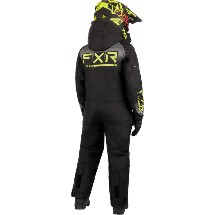 FXR Recruit F.A.S.T Insulated Youth Monosuit in Black/Char/Hi Vis