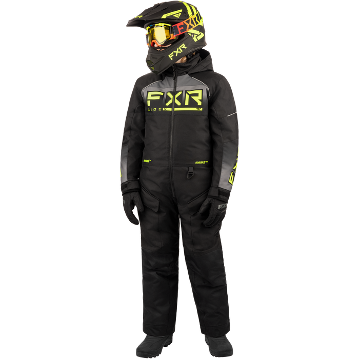 FXR Recruit F.A.S.T Insulated Youth Monosuit in Black/Char/Hi Vis