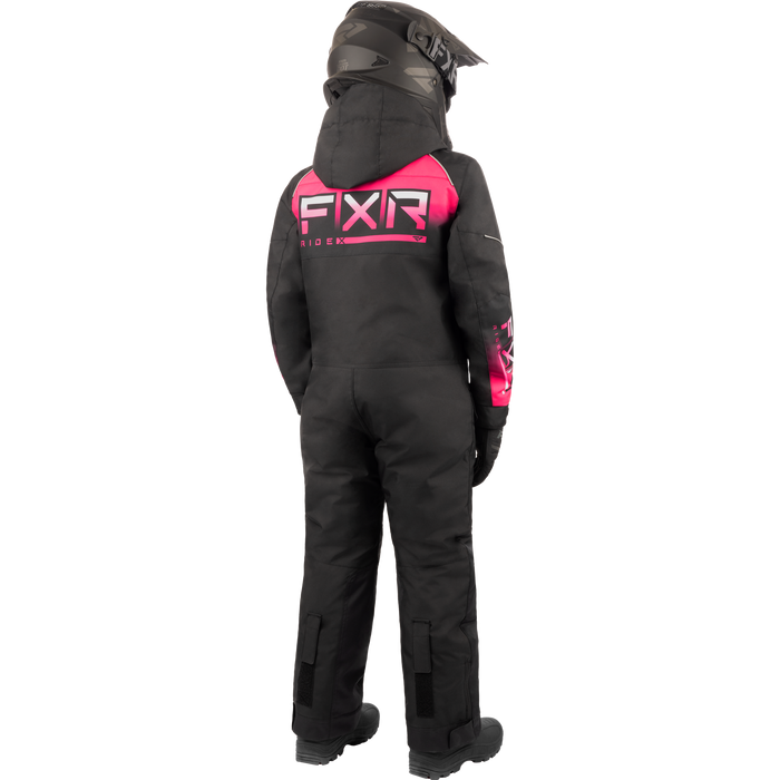 FXR Recruit F.A.S.T Insulated Youth Monosuit in Black/Fuchsia Fade
