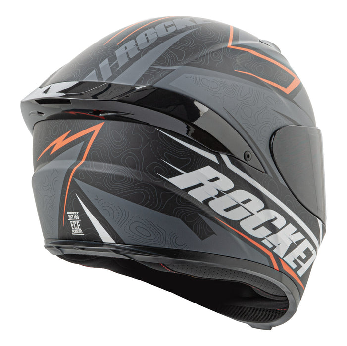 JOE ROCKET RKT-100 SERIES ELEVATION™ Helmet in Matte Grey/Orange/Black