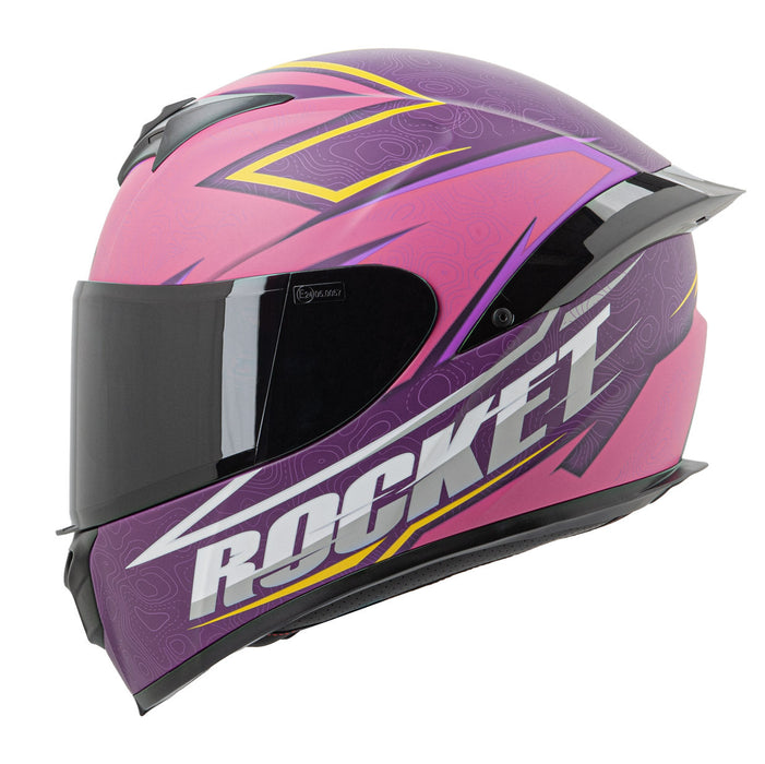 JOE ROCKET RKT-100 SERIES ELEVATION™ Helmet in Matte Purple/Yellow/Pink