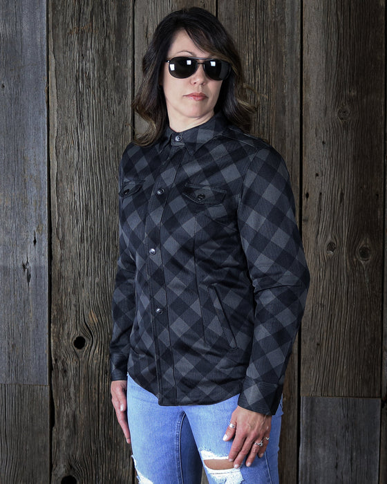 HELGRADE RYDER WOMEN'S MESH MOTO SHIRT in Black