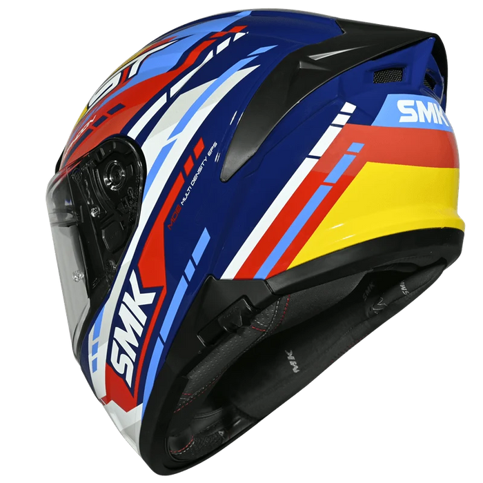SMK Typhoon Sport Tourer Helmet 2025 in Blue/Red/Yellow