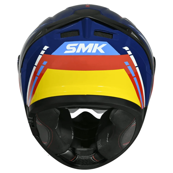 SMK Typhoon Sport Tourer Helmet 2025 in Blue/Red/Yellow