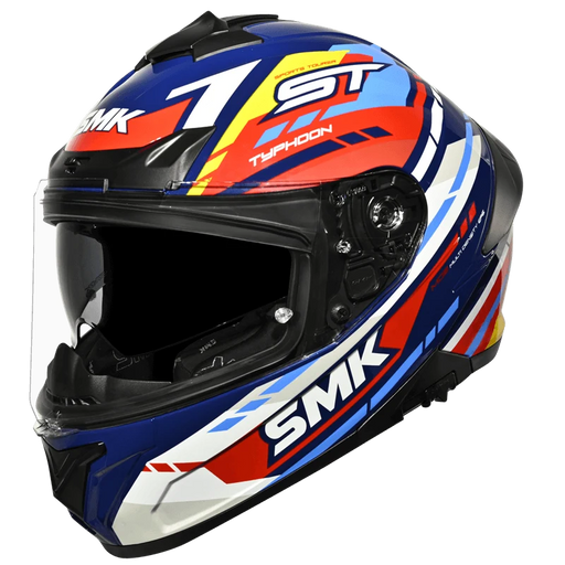 SMK Typhoon Sport Tourer Helmet 2025 in Blue/Red/Yellow