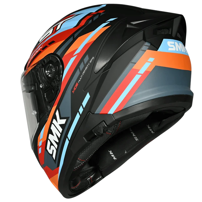 SMK Typhoon Sport Tourer Helmet 2025 in Black/Orange/Blue (Matte)