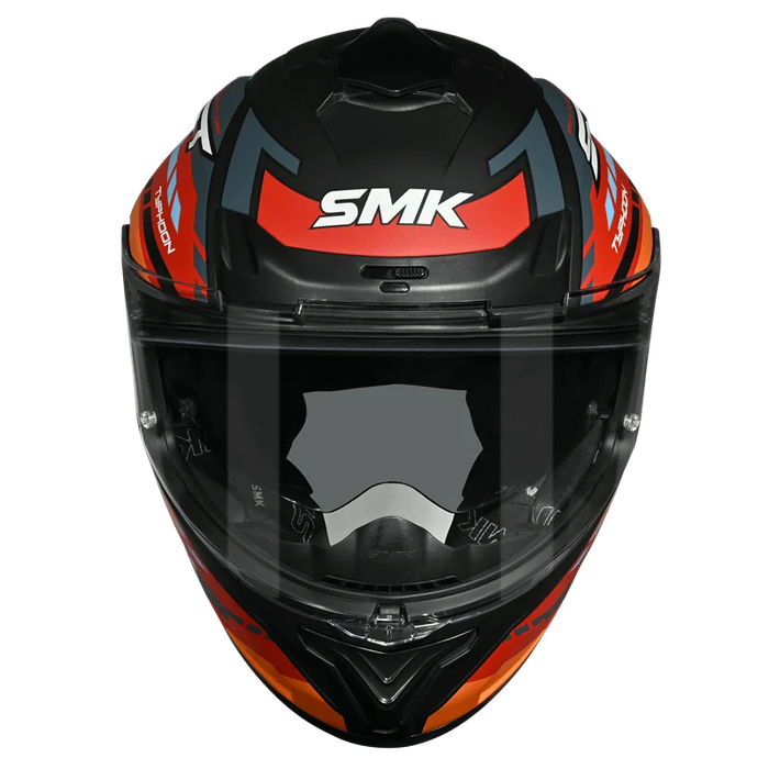 SMK Typhoon Sport Tourer Helmet 2025 in Black/Orange/Blue (Matte)