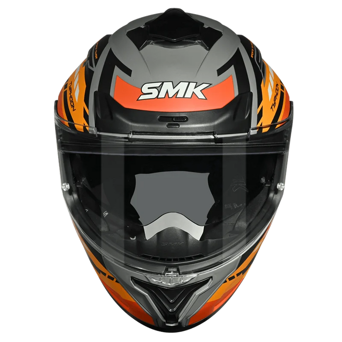 SMK Typhoon Sport Tourer Helmet 2025 in Grey/Orange/Black (Matte) 