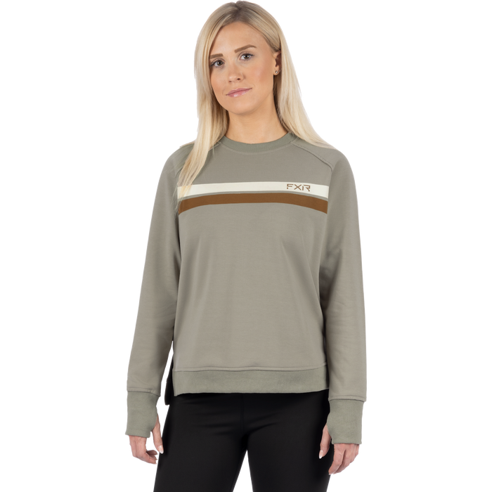 FXR Side Star Crew Women's Pullover Sweater in Stone/Copper