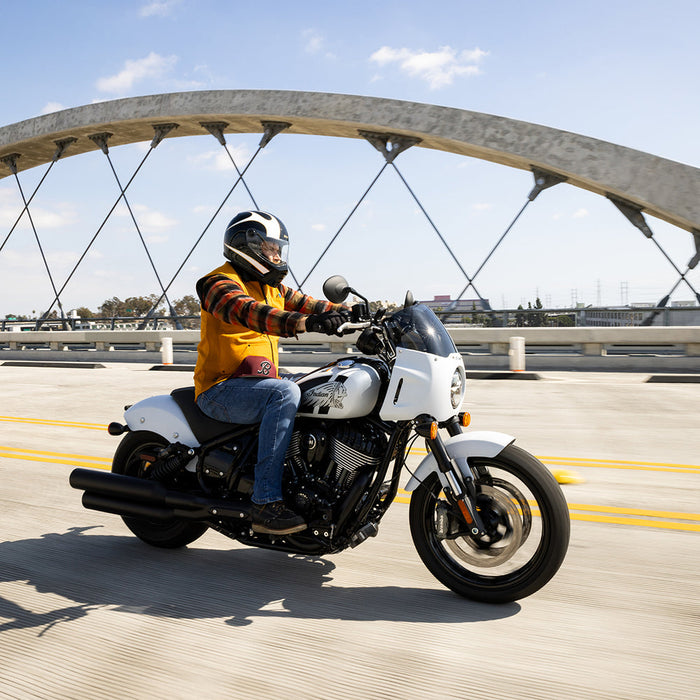 BILTWELL Lane Splitter White Flames Helmet 2025 in Black/White