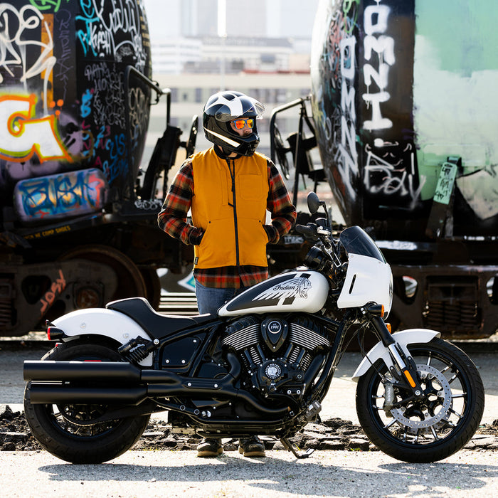 BILTWELL Lane Splitter White Flames Helmet 2025 in Black/White