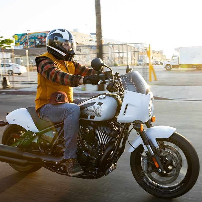 BILTWELL Lane Splitter White Flames Helmet 2025 in Black/White