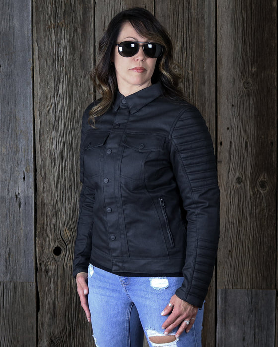 HELGRADE SWIFT WOMEN'S WAXED JACKET in Black