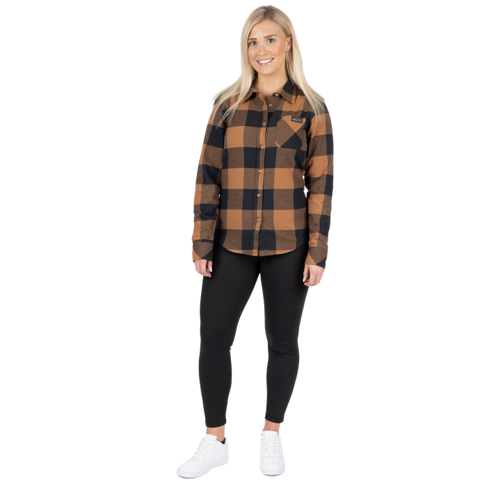 FXR Timber Flannel Women's Shirt in Copper/Black