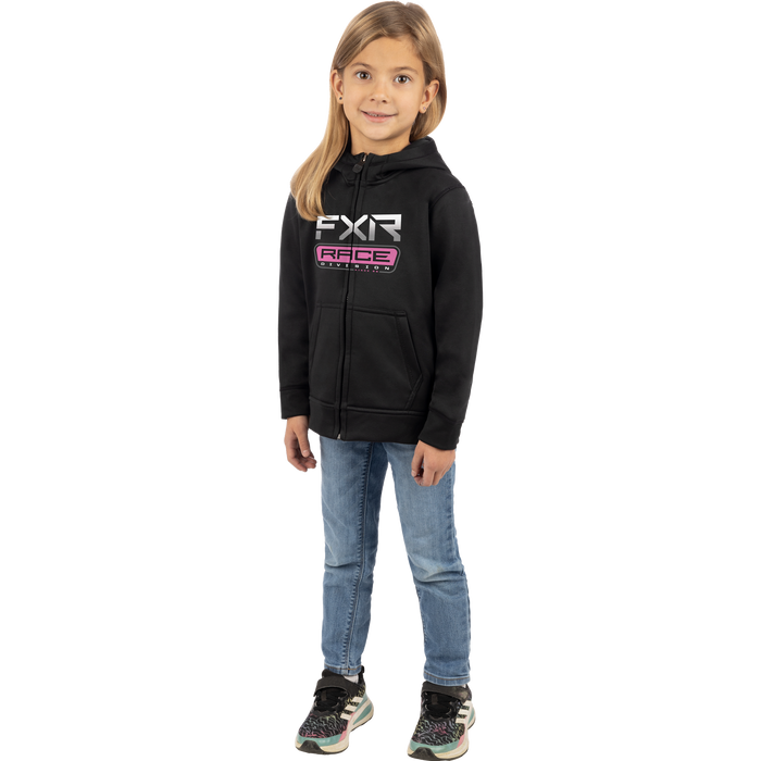 FXR Toddler Race Division Tech Hoodie in Black/Electric Pink