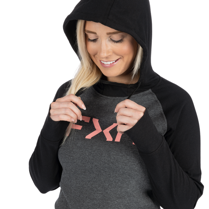 FXR Trainer Lite Premium Pullover Women's Hoodie in Black/Muted Melon