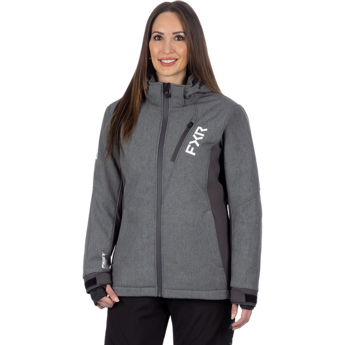 FXR Vertical Pro Insulated Softshell Women's Jacket in Grey Heather/Asphalt