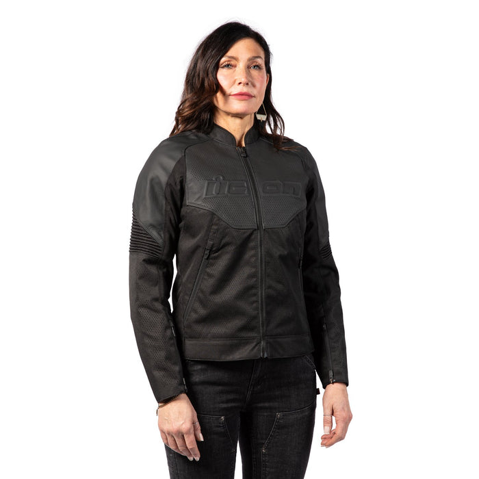 ICON OVERLORD3™ WOMEN’S LEATHER JACKET 2025 in Black