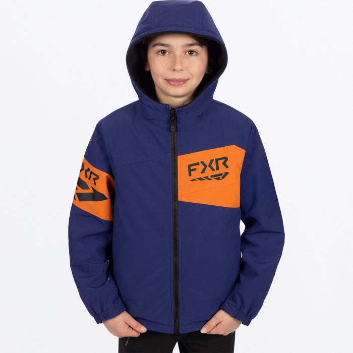 FXR YOUTH ASCEND REVERSIBLE JACKET in Deep Cobalt/Jaffa Orange