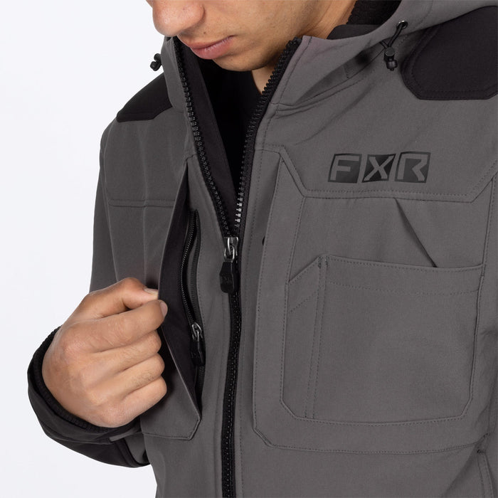 FXR STRONGHOLD TECH-SHELL JACKET in Char/Black