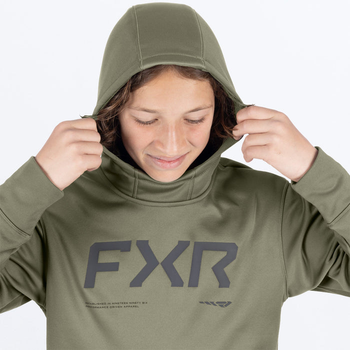 FXR YOUTH HYDROGEN TECH PULLOVER HOODIE 2025 - Moss
