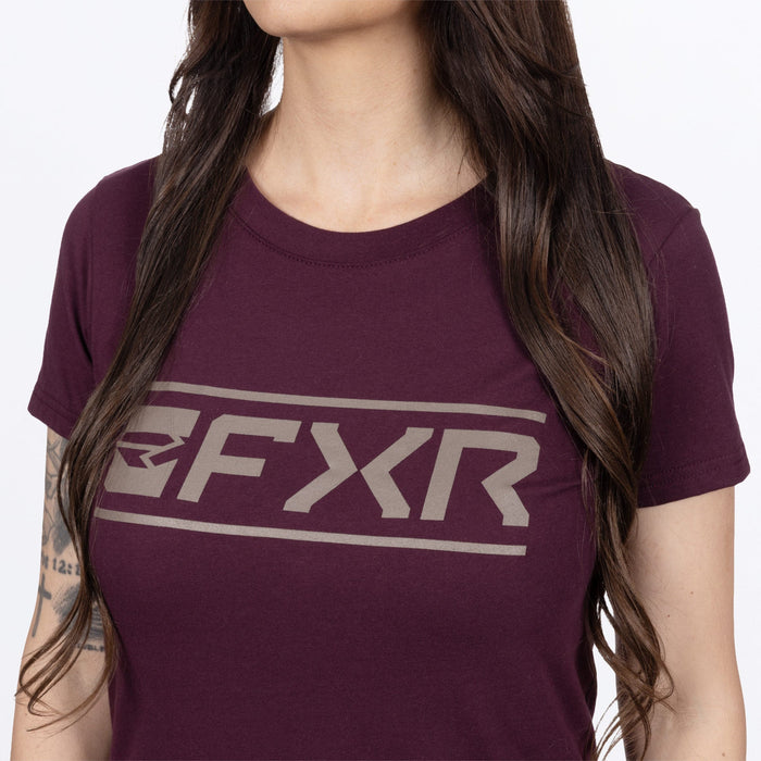 FXR WOMEN'S VICTORY PREMIUM T-SHIRT in Raisin/Canvas
