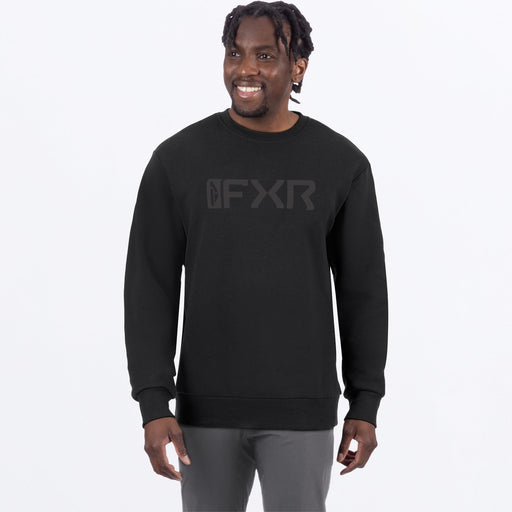 FXR MITERED COTTON CREWNECK SWEATSHIRT in Black Ops