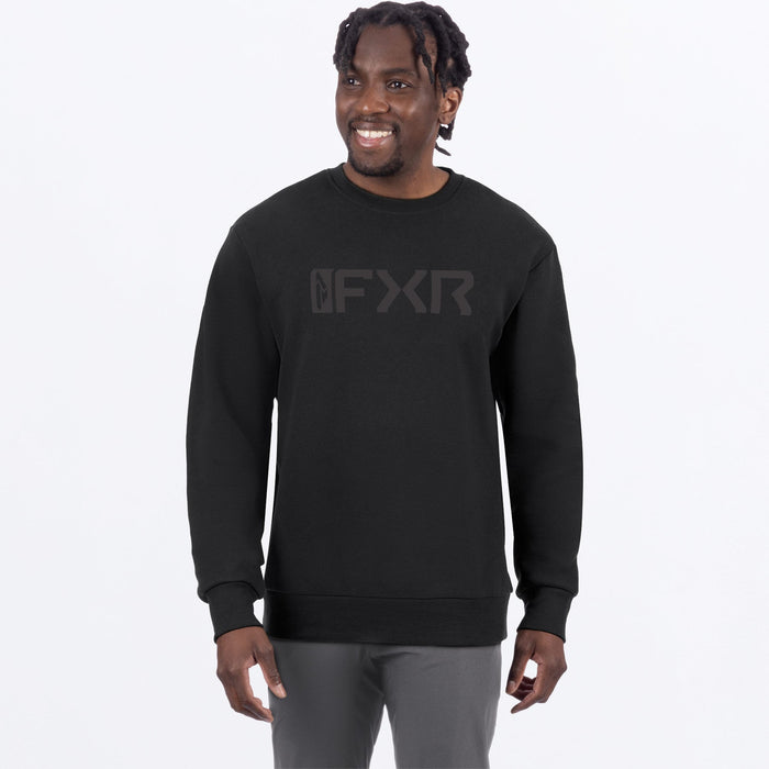 FXR MITERED COTTON CREWNECK SWEATSHIRT in Black Ops