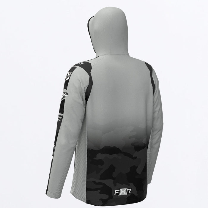 FXR TOURNAMENT AIR UPF PULLOVER HOODIE 2025 in Black Camo/Grey